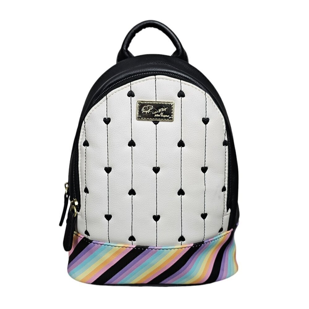 Betsey Johnson Rainbow & Heart Black Backpack